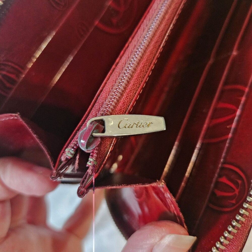 Cartier - Red Patent Leather Happy Birthday Edition Vintage Zippy Long Wallet - Picture 10 of 12